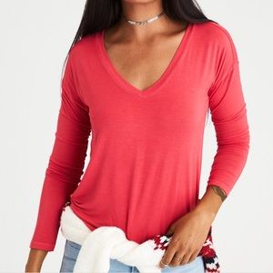 Red Soft and Sexy Long Sleeve T-shirt